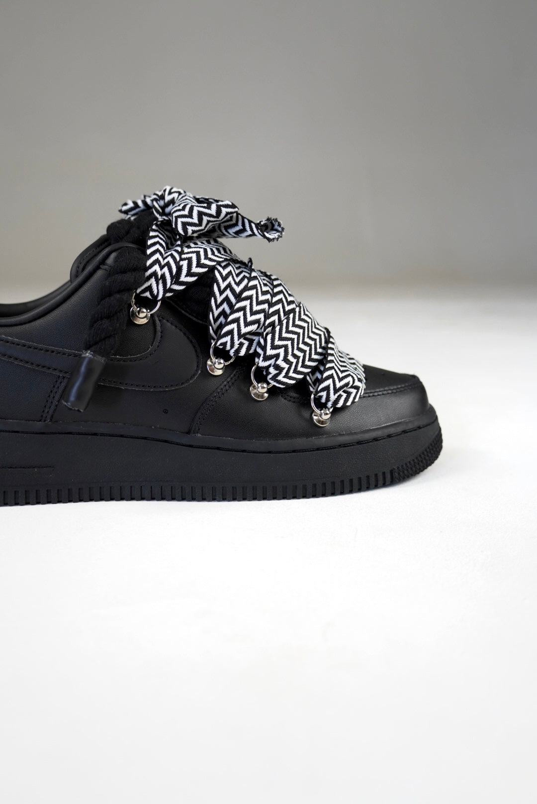 AF1 Black Lanvin Laces (Negro/Blanco)