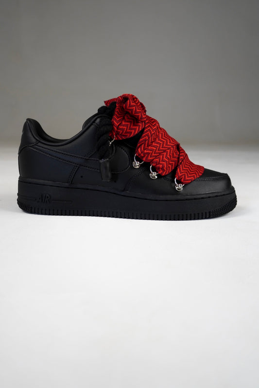 AF1 Black Lanvin Laces (Rojo)