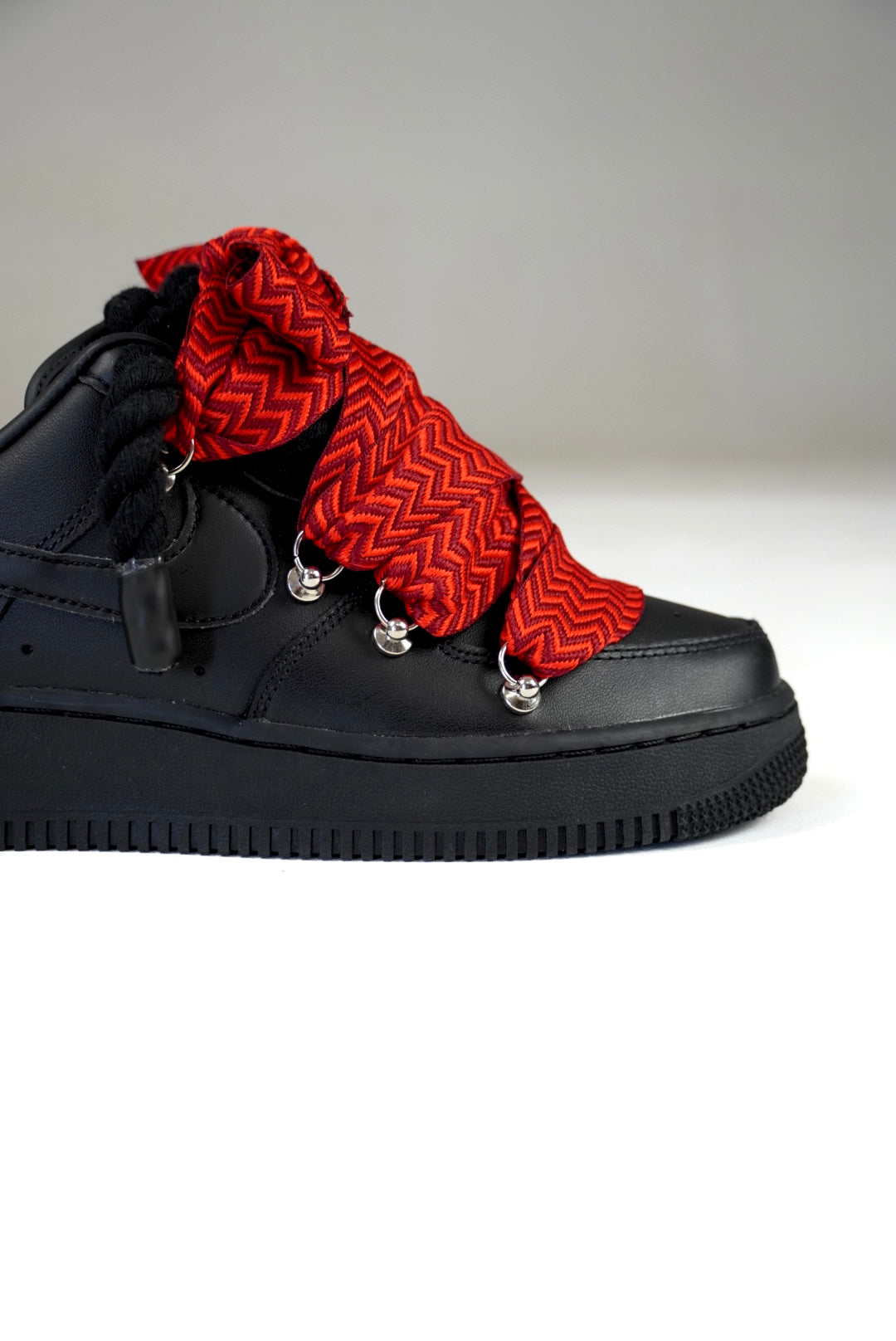 AF1 Black Lanvin Laces (Rojo)