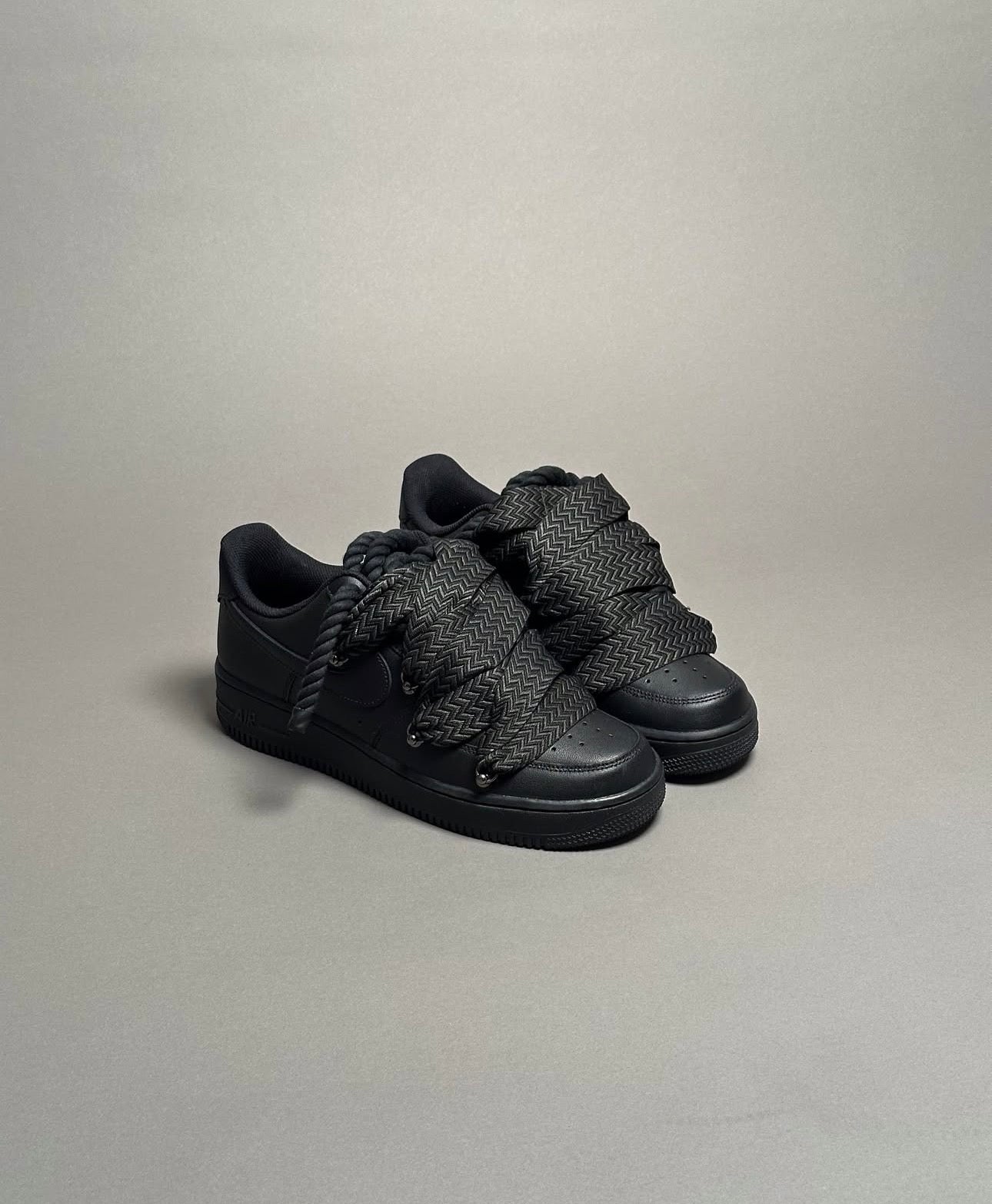 AF1 Black Lanvin Laces (Triple Black)