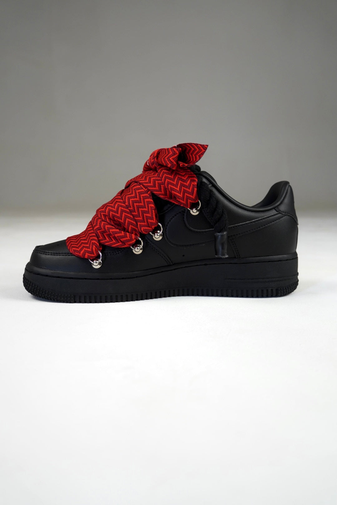 AF1 Black Lanvin Laces (Rojo)